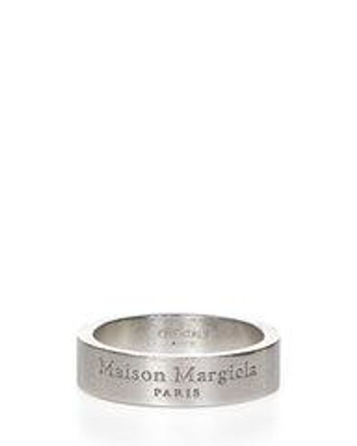 Maison Margiela Gray Logo Ring for men