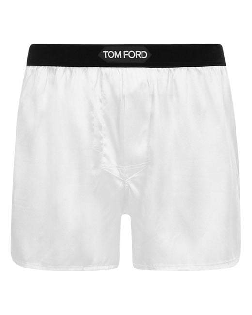 Tom Ford Silk Boxers in White for Men | Lyst