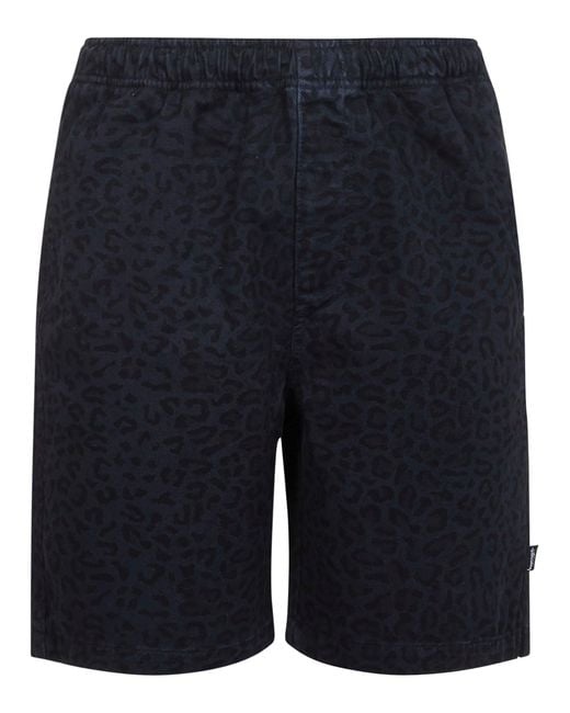 Shorts Leopard di Stussy in Blue da Uomo