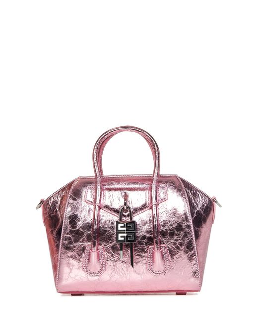 Borsa A Mano Antigona Lock Mini di Givenchy in Pink