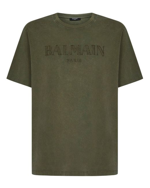 T-Shirt di Balmain in Green da Uomo