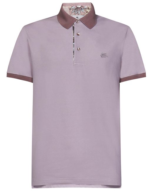 Etro Purple Polo Shirt for men