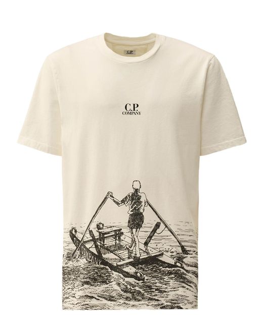T-Shirt C. P. Company di C P Company in Natural da Uomo