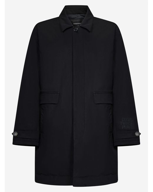 DSquared² Hidden Button Trench Coat in Blue for Men | Lyst