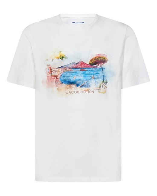 T-Shirt Napoli di Jacob Cohen in White da Uomo