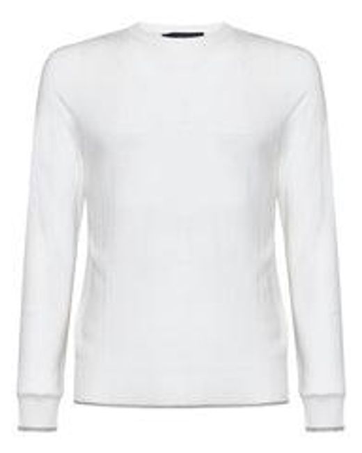 Sease White Whole Round Summer Sweater for men