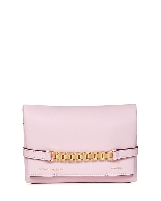 Clutch Mini Chain Pouch With Long Strap di Victoria Beckham in Pink