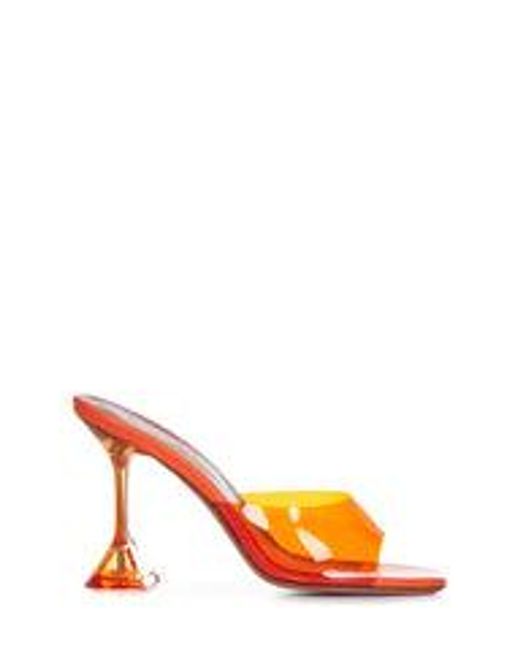 AMINA MUADDI Orange Lupita Glass Slipper Sandals