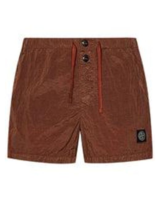 Stone Island Brown Swimsuit for men