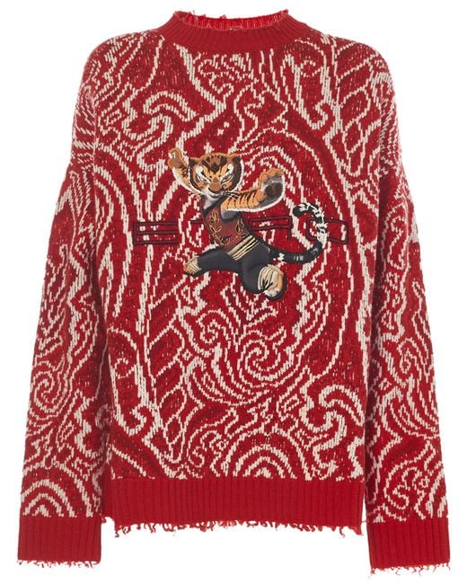 Etro Synthetic Kung Fu Panda Sweater in Red - Lyst