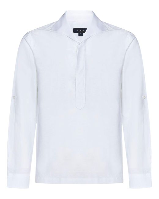 Camicia Half Button di Sease in White da Uomo