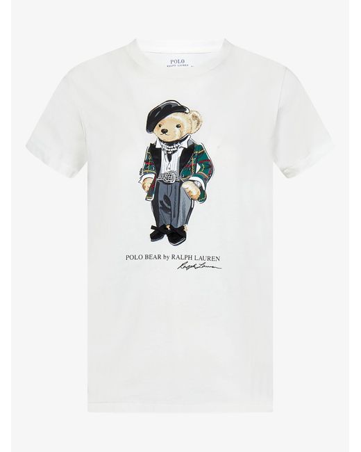 Polo Ralph Lauren Tuxedo Polo Bear T shirt in White Lyst UK