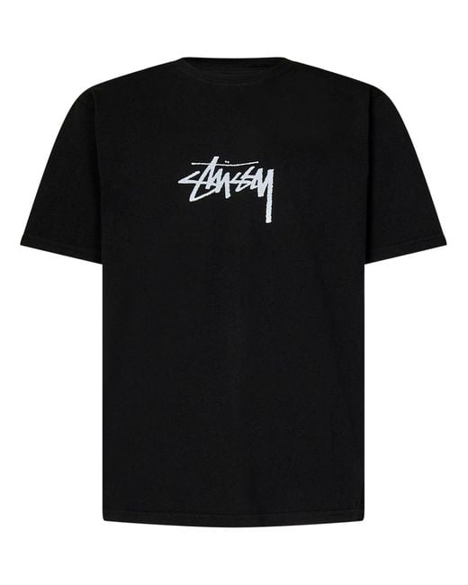 Stussy Black Small Stock Tee Pigment Dyed T-shirt for men