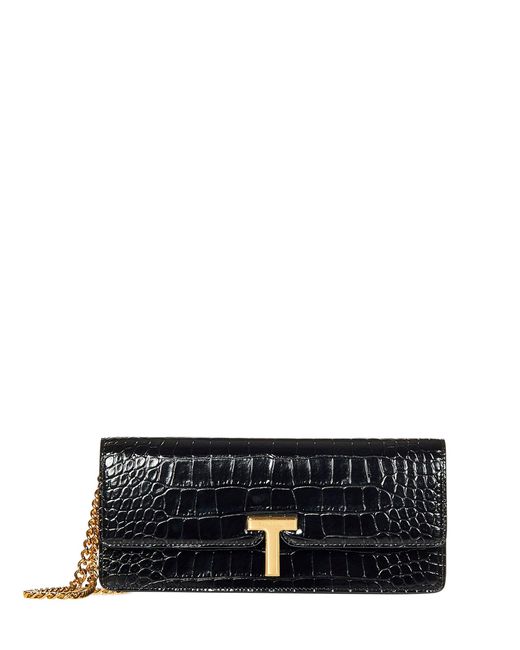 Tom Ford White Foldover Leather Clutch Bag