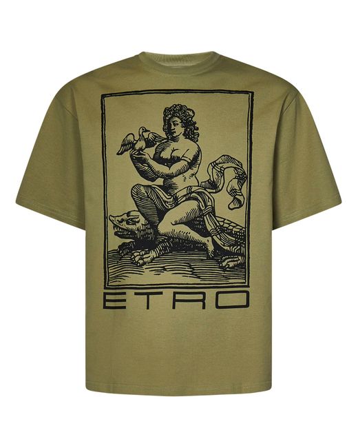 T-Shirt di Etro in Green da Uomo