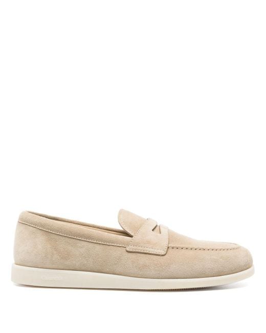 Church's Natural Suede Loafers With Classic Penny Strap Detail for men