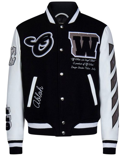 Off-White c/o Virgil Abloh Black Off- Varsity Jacket for men