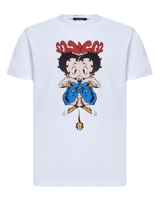 DSquared² White Betty Boop Cool Fit T-Shirt for men