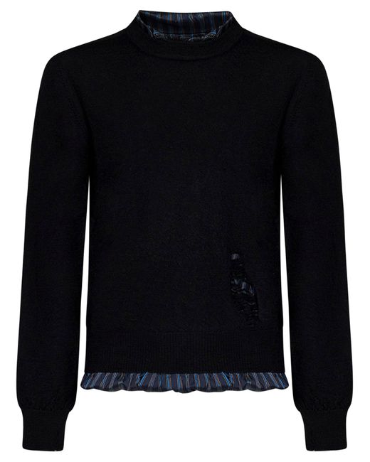 Maison Margiela Black Distressed Sweater for men
