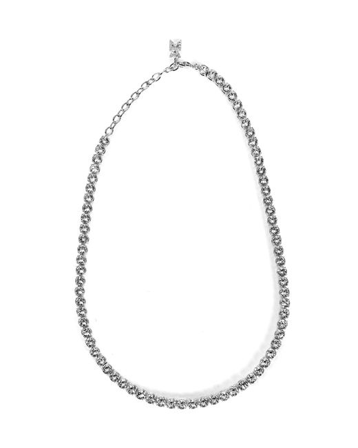 Amina Muaddi Silver Tennis Necklace