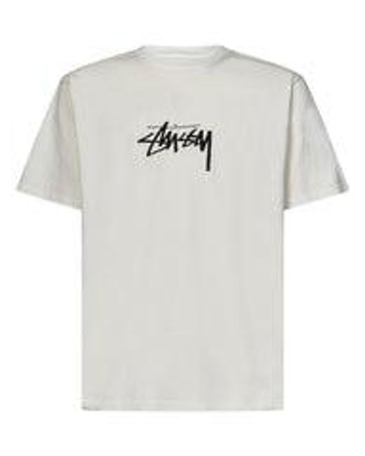 Stussy Gray Small Stock Tee Pigment Dyed T-shirt for men