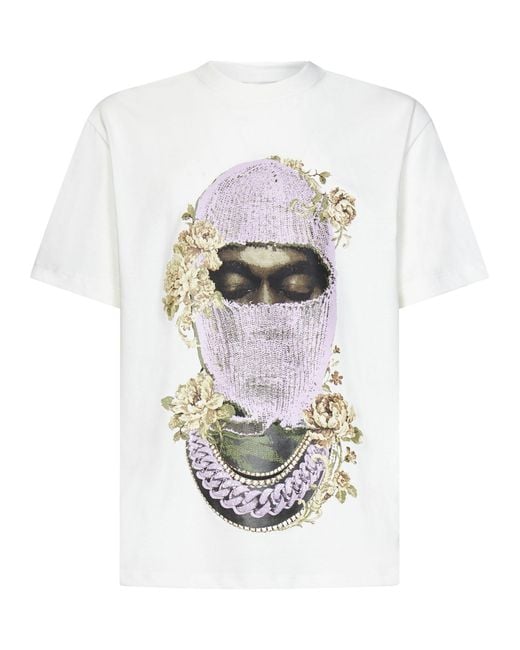 ih nom uh nit Mask Roses & Logo T-shirt in White for Men | Lyst
