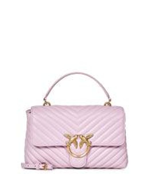 Pinko Pink Classic Lady Love Bag Puff Chevron Handbag