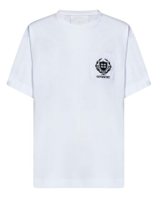 T-Shirt Crest di Givenchy in White da Uomo