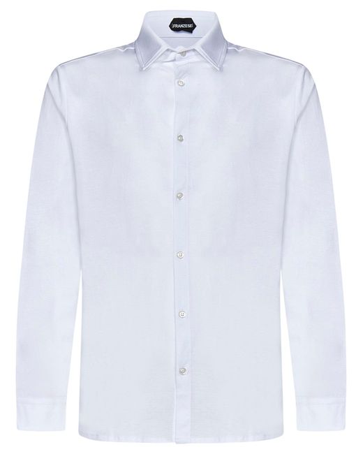 Franzese Collection White James Bond Shirt for men