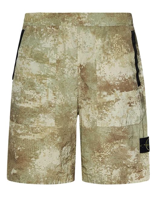 Stone Island Green Shorts for men
