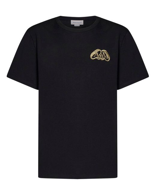 T-Shirt di Alexander McQueen in Black da Uomo