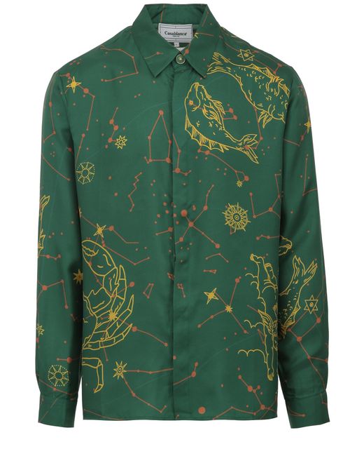 CASABLANCA Green Constellation Print Shirt for men