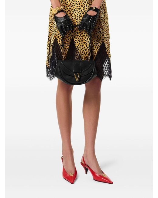"Virtus" Borsa A Spalla Piccola di Versace in Black