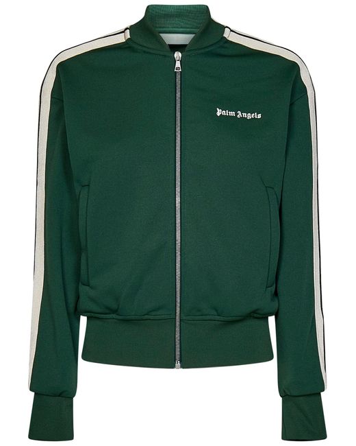 Palm Angels Green Bomber Collar Track Jacket
