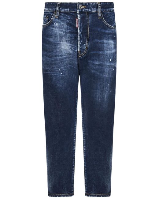 DSquared² Blue Dark Perfect Clean Wash Bro Jeans for men