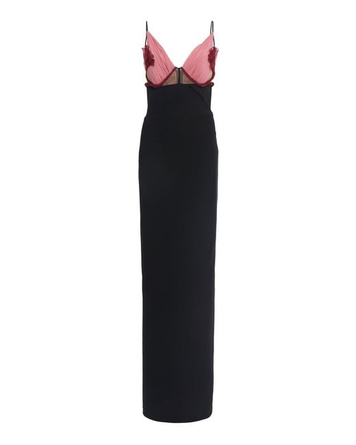 Nensi Dojaka Black Evie Petal Dress