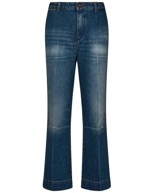 Jeans Cropped Kick di Victoria Beckham in Blue