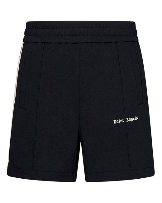 Shorts Classic Logo di Palm Angels in Black da Uomo