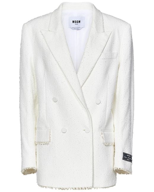 MSGM White Blazer