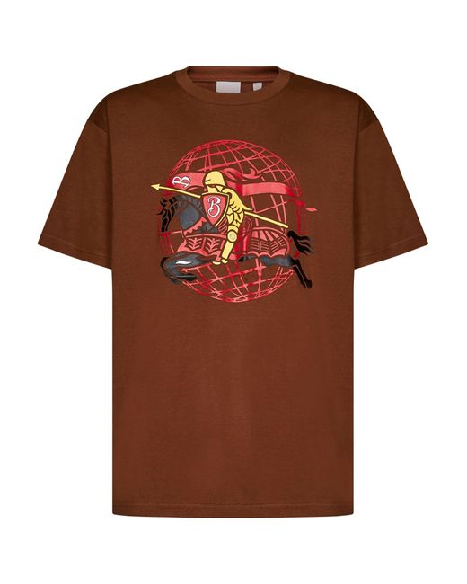 T-Shirt di Burberry in Brown da Uomo
