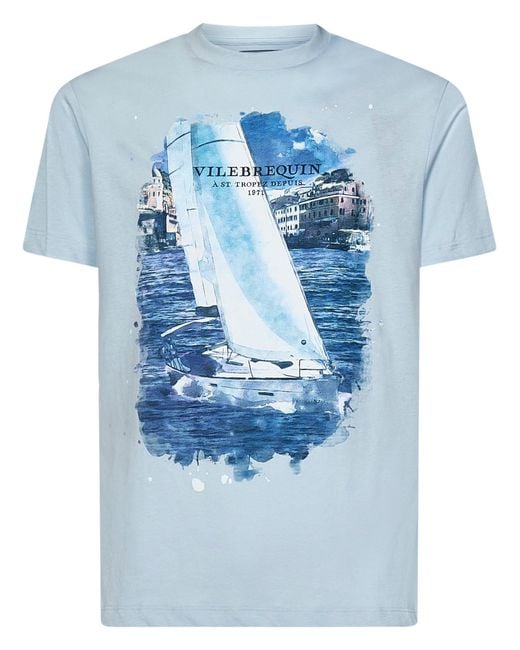 T-Shirt Sailing Boat di Vilebrequin in Blue da Uomo