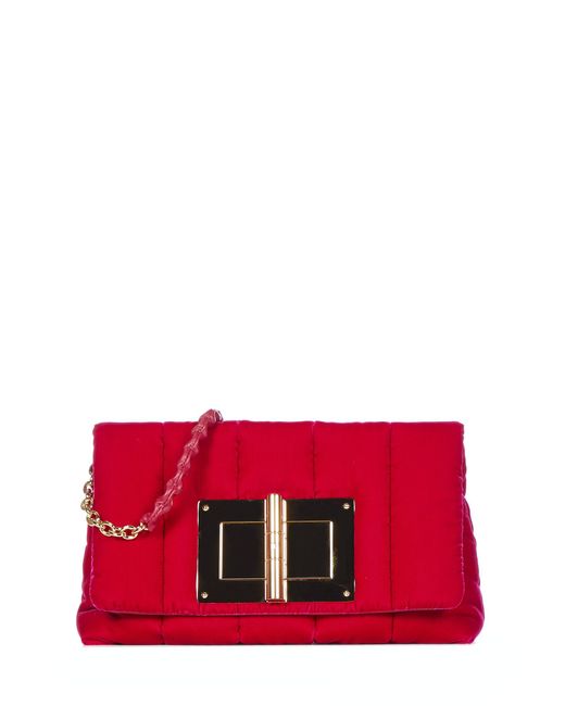 Tom Ford Leather Puffy Natalia Large Shoulder Bag in Pink (Red) | Lyst