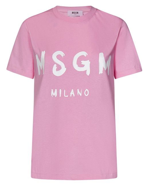 T-Shirt di MSGM in Pink