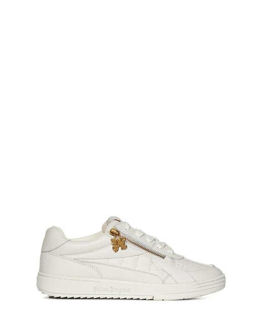 Palm Angels White Side Zip University Sneakers for men