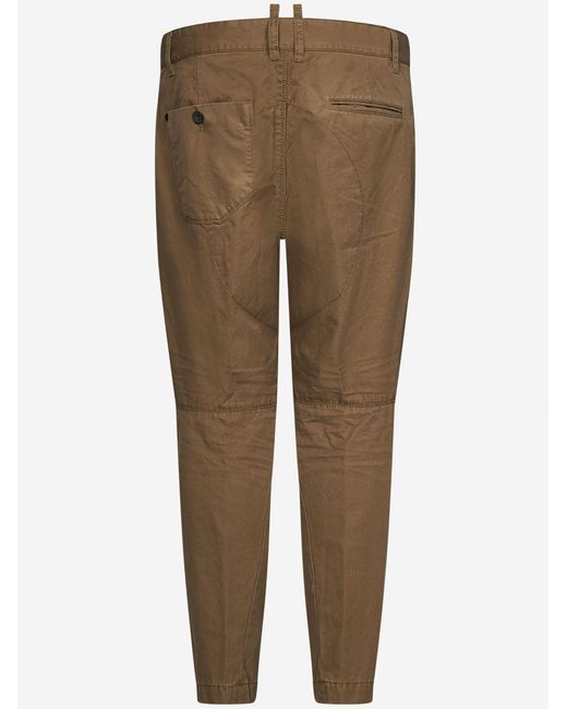 Dsquared2 Tan Brown Stretch Cotton Gabardine Skinny Cargo Trousers M  Dsquared2 | TLC