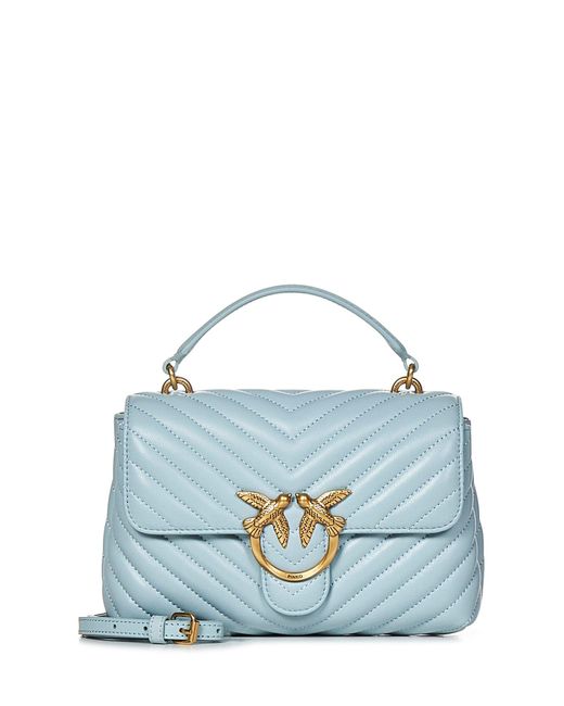 Pinko Blue Mini Lady Love Bag Puff Chevron Handbag