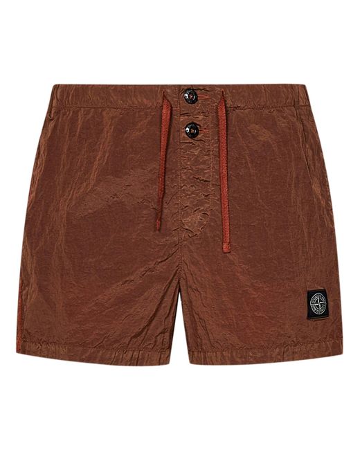 Stone Island Brown Swimsuit for men