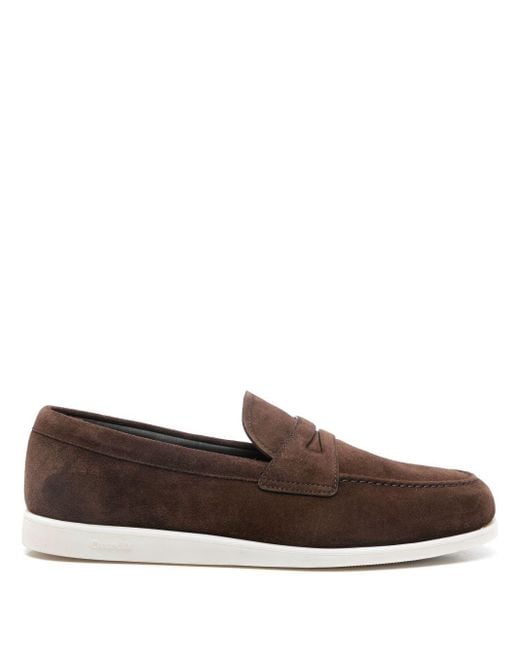 Church's Brown Suede Loafers With Classic Penny Strap for men