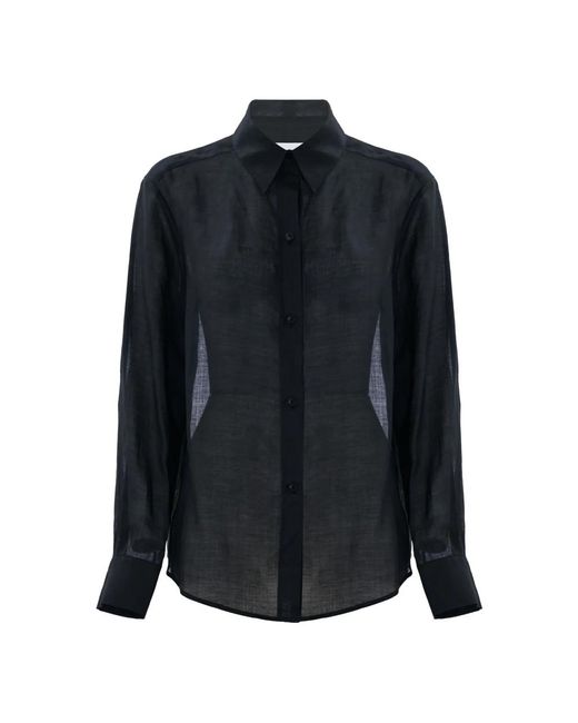 Camicia raffinata in ramie con bottoni di Kocca in Black