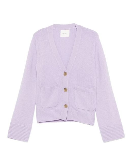 Lisa Yang Purple Kaschmir-Lila Cardigan Mit Taschen